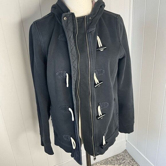 Esprit Womens Plus Size XXL Zip Toggle Button Front Hooded Coat Black Lined - Picture 5 of 16